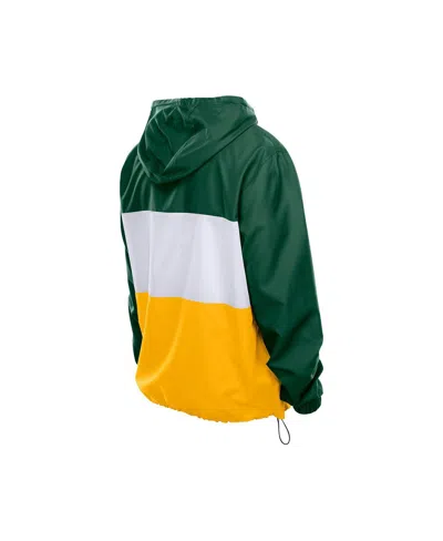 New Era Men's Green Bay Packers Ripstop Quarter-zip Hooded Windbreaker In Multi