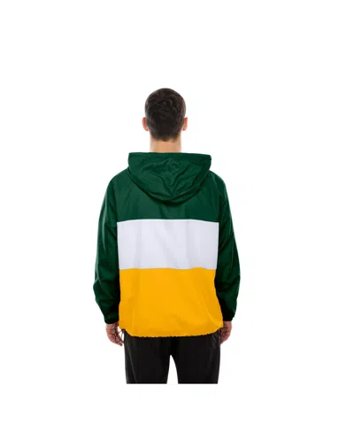 New Era Men's Green Bay Packers Ripstop Quarter-zip Hooded Windbreaker In Multi