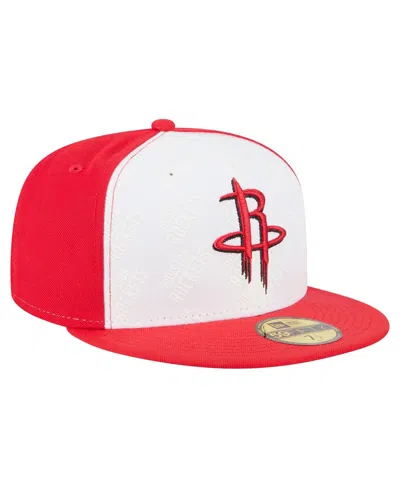 New Era Men's White/red Houston Rockets Repeat 59fifty Fitted Hat In Multi