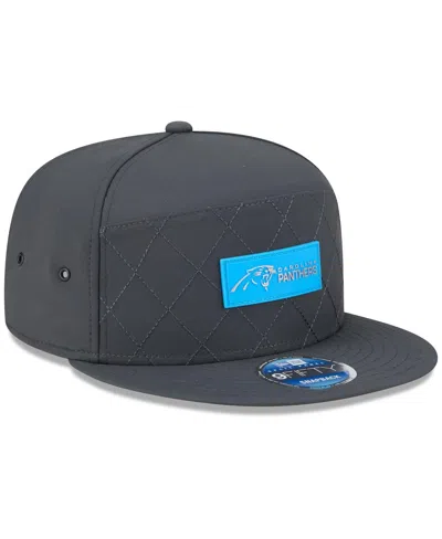 New Era Men's Charcoal Carolina Panthers 2025 Sideline Cold Weather Split Panel 9fifty Snapback Hat In Black