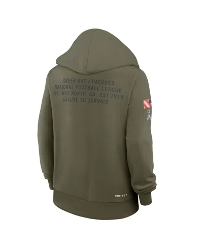 Nike Women's Olive Green Bay Packers 2025 Salute To Service Sideline Standard Issue Dri-fit Hoodie In Green