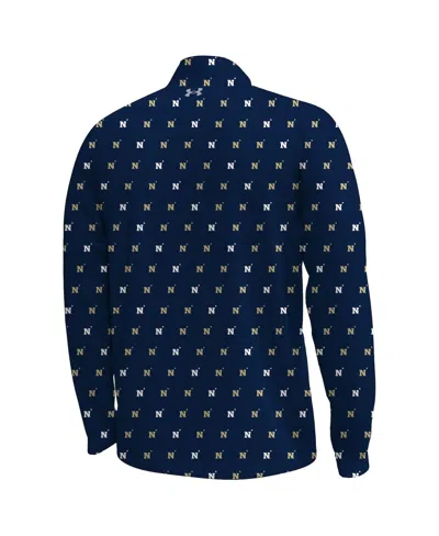 Under Armour Men's Navy Midshipmen Gameday Armourfuse Half-zip Sweatshirt In Blue