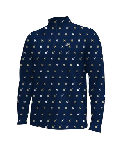 Under Armour Men's Navy Midshipmen Gameday Armourfuse Half-zip Sweatshirt In Blue