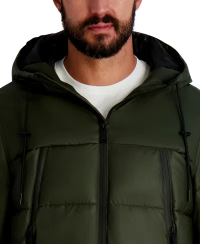 Karl Lagerfeld Men's Hooded Down Regular-fit Jacket In Green