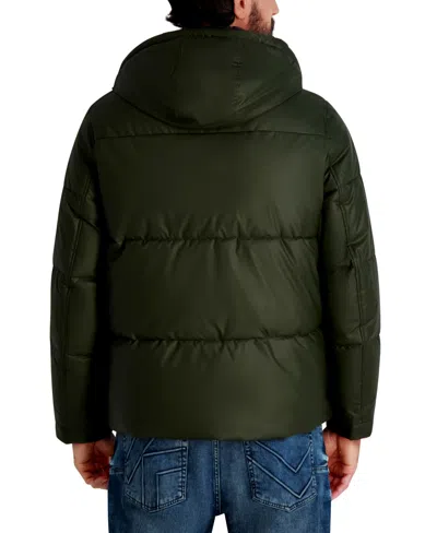 Karl Lagerfeld Men's Hooded Down Regular-fit Jacket In Green