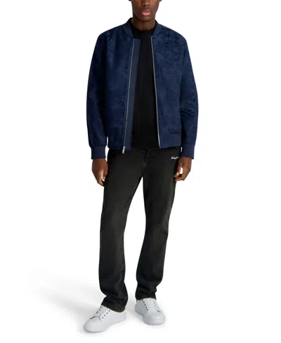 Karl Lagerfeld Camo Bomber Jacket In Blue