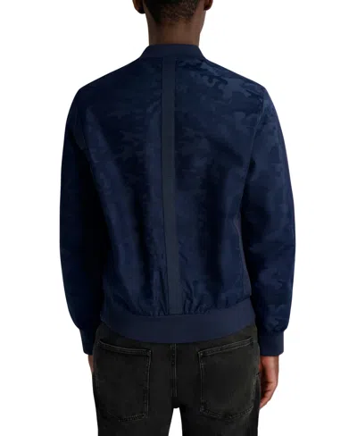 Karl Lagerfeld Camo Bomber Jacket In Blue