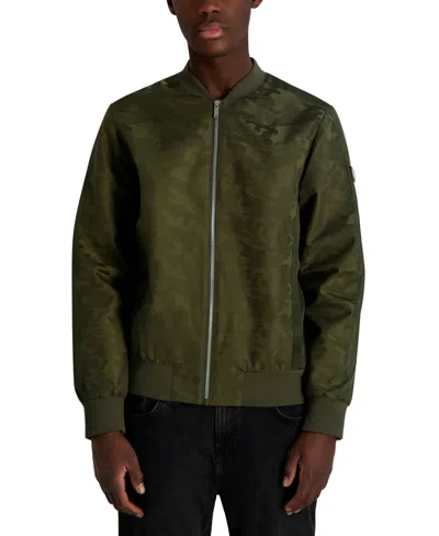 Karl Lagerfeld Camo Bomber Jacket In Green