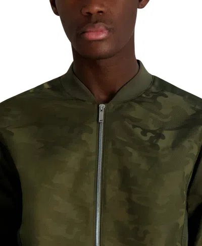 Karl Lagerfeld Camo Bomber Jacket In Green