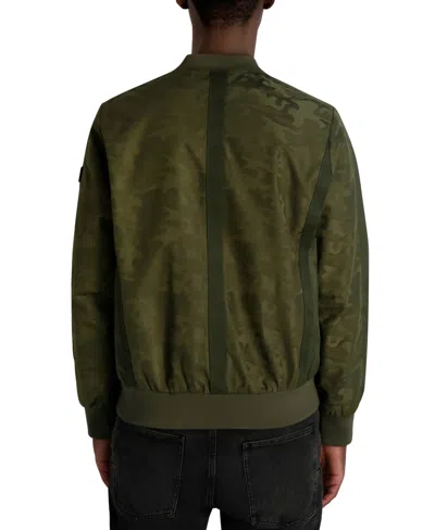 Karl Lagerfeld Camo Bomber Jacket In Green