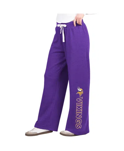 G-iii 4her By Carl Banks Women's Purple Minnesota Vikings Field Wide Leg Sweatpants In Purple