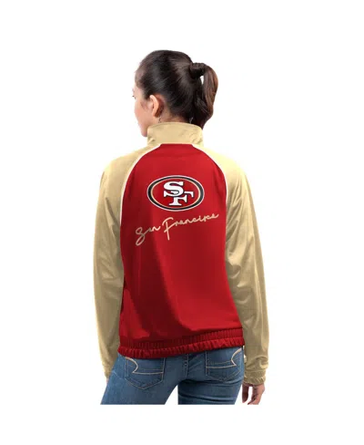 G-iii 4her By Carl Banks Women's Scarlet San Francisco 49ers Replay Full-zip Track Jacket In Red