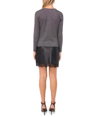 Vince Camuto Ribbed Melange Sweater In Gray