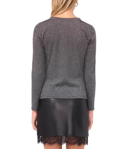 Vince Camuto Ribbed Melange Sweater In Gray