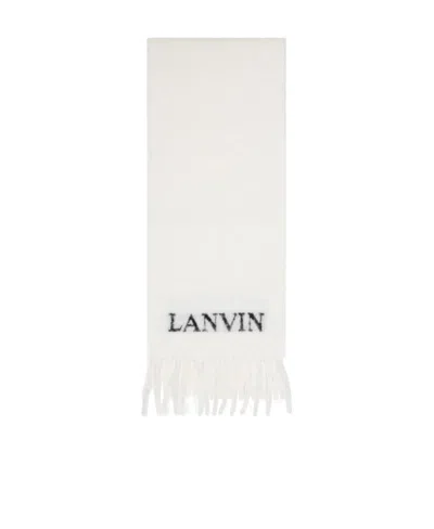 Lanvin Logo Scarf In White