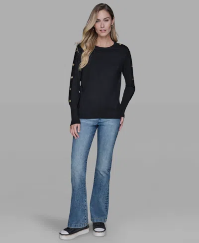 Karl Lagerfeld Women's Crewneck Sweater In Black