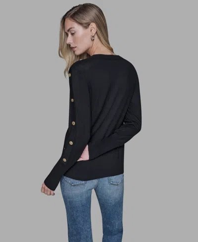 Karl Lagerfeld Women's Crewneck Sweater In Black