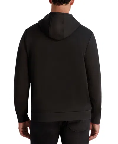 Karl Lagerfeld Men's Embossed Logo Detail Pull-on Hoodie In Black