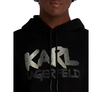 Karl Lagerfeld Men's Graffiti Textured Pull-on Sweatshirt In Black