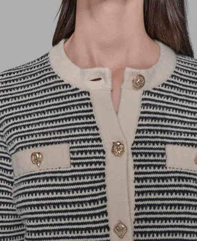 Karl Lagerfeld Short Pocket Cardigan In Multi