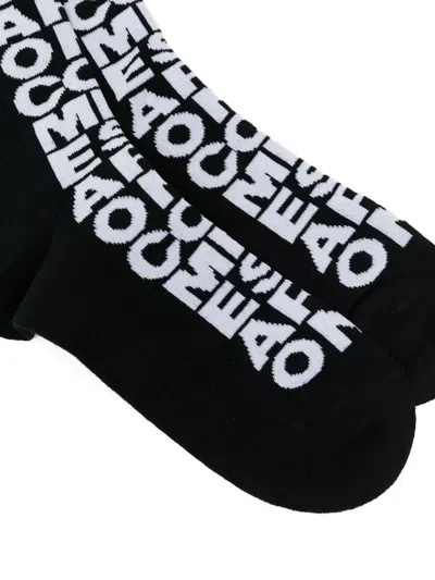 Comme Des Garçons Logo-motif Socks In Black