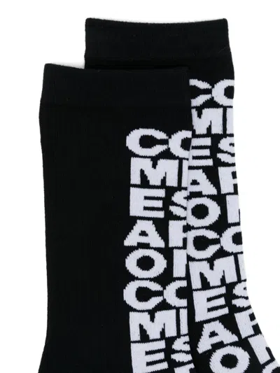 Comme Des Garçons Logo-motif Socks In Black