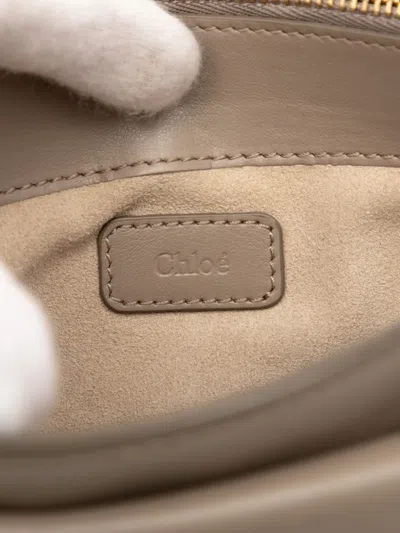 Pre-owned Chloé 2020 Mini Leather Tess Chain Crossbody Bag In Brown