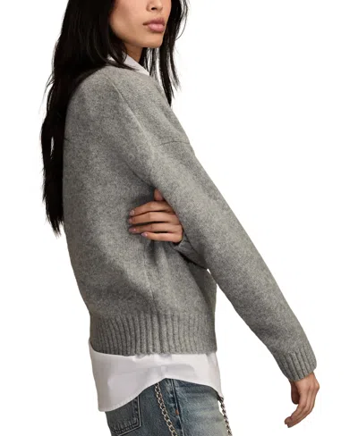 Lucky Brand Women's Rolling Stones Crewneck Sweater In Gray