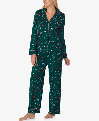 Kate Spade Women's 2-piece Sleepwear Long-sleeve Top And Pajama Pants Set In Green