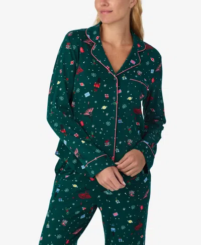 Kate Spade Women's 2-piece Sleepwear Long-sleeve Top And Pajama Pants Set In Green
