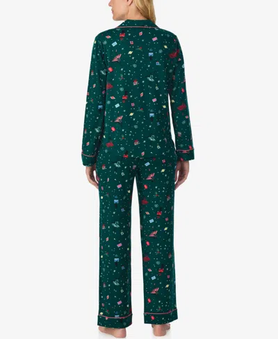 Kate Spade Women's 2-piece Sleepwear Long-sleeve Top And Pajama Pants Set In Green