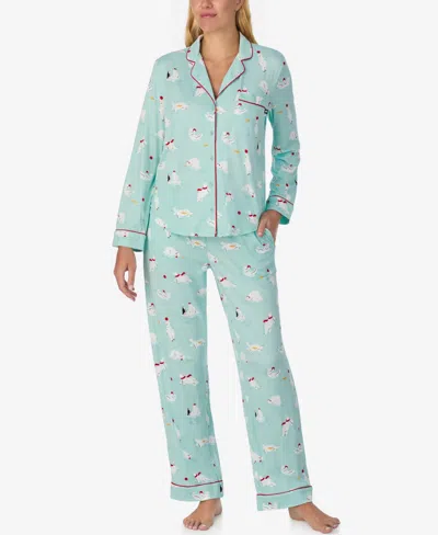 Kate Spade Long Pajama In Green