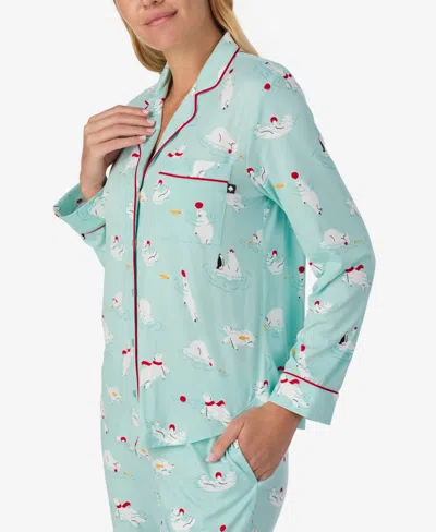 Kate Spade Long Pajama In Green