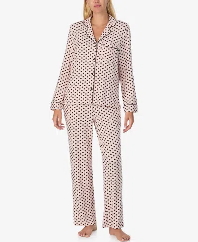 Kate Spade Lady Dot Long Pajama In Pink