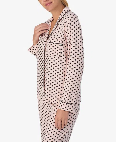 Kate Spade Lady Dot Long Pajama In Pink