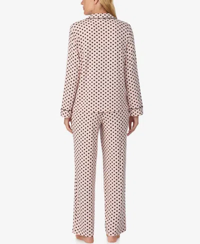 Kate Spade Lady Dot Long Pajama In Pink
