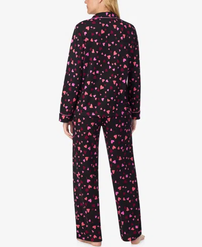Kate Spade New York Printed Long Pajama Set In Black