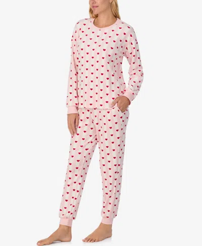 Kate Spade New York Dot Print Long Pajama Set In Pink