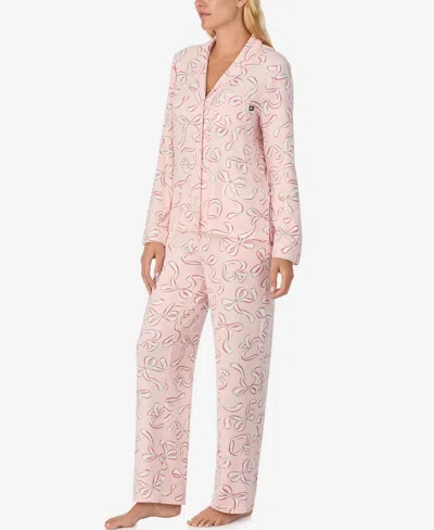 Kate Spade New York Printed Long Pajama Set In Pink