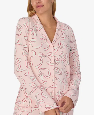 Kate Spade New York Printed Long Pajama Set In Pink