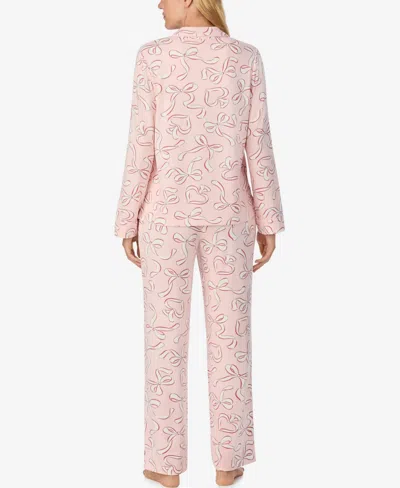 Kate Spade New York Printed Long Pajama Set In Pink