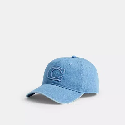 Coach Signature Patch Baseball Hat In Blue