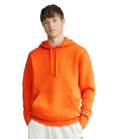 Champion Men's Logo Graphic Pullover Hoodie In Orange