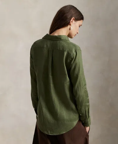 Polo Ralph Lauren Long Sleeve Shirt Collared Neck Buttons In Green