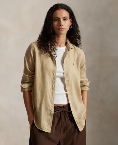Polo Ralph Lauren Women's Classic-fit 100% Linen Shirt In Neutral