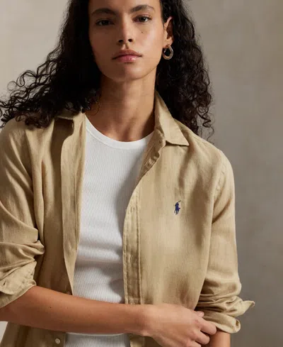 Polo Ralph Lauren Women's Classic-fit 100% Linen Shirt In Neutral