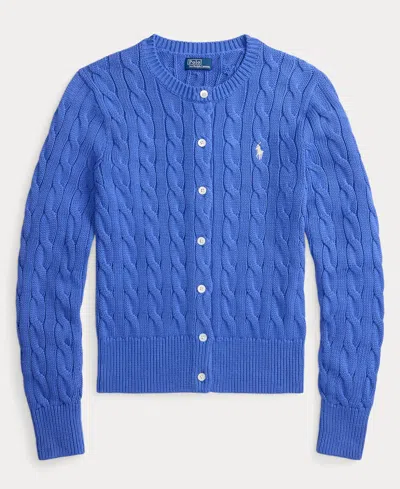 Polo Ralph Lauren Cable-knit Button-front Cardigan In Blue
