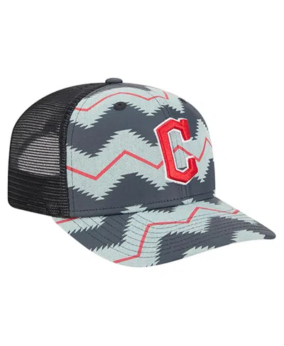 New Era Men's Denim/navy Cleveland Guardians Aztec Denim 9seventy Adjustable Hat In Gray