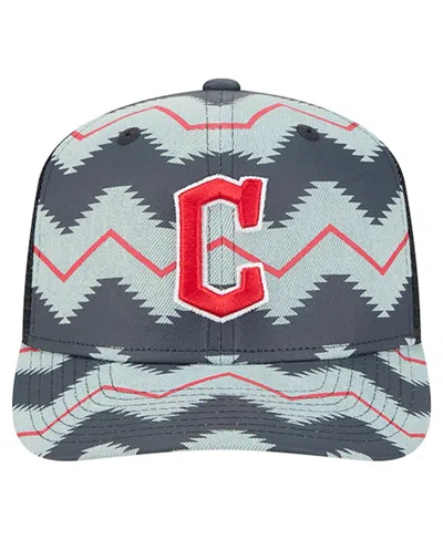New Era Men's Denim/navy Cleveland Guardians Aztec Denim 9seventy Adjustable Hat In Gray