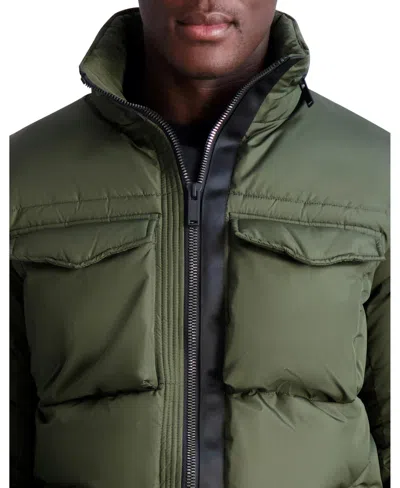 Karl Lagerfeld Puffer With Chest Pockets In Green
